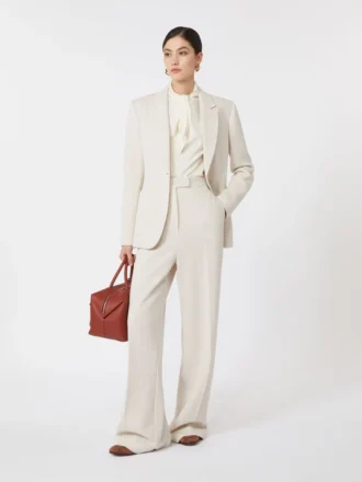 Piqua jersey blazer met enkele rij knopen, ivoorkleurig