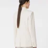 Piqua jersey blazer met enkele rij knopen, ivoorkleurig