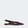 Platte slingbacks van nappaleer, bordeaux Platte slingbacks van nappaleer, bordeaux