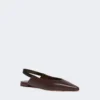 Platte slingbacks van nappaleer, bordeaux Platte slingbacks van nappaleer, bordeaux