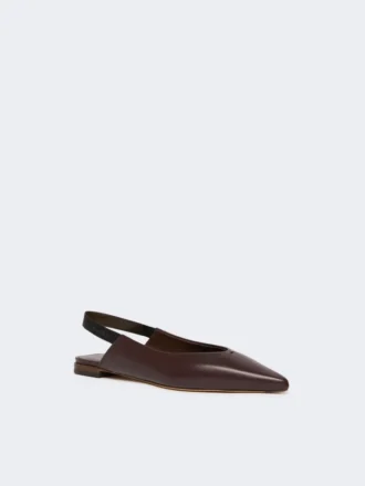 Platte slingbacks van nappaleer, bordeaux