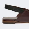 Platte slingbacks van nappaleer, bordeaux Platte slingbacks van nappaleer, bordeaux
