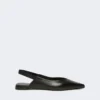 Platte slingbacks van nappaleer, zwart Platte slingbacks van nappaleer, zwart