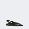 Platte slingbacks van nappaleer, zwart Platte slingbacks van nappaleer, zwart