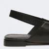 Platte slingbacks van nappaleer, zwart Platte slingbacks van nappaleer, zwart