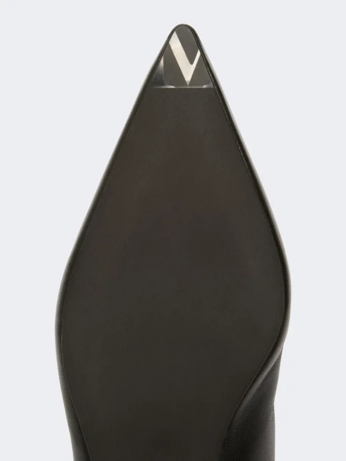 Platte slingbacks van nappaleer, zwart Platte slingbacks van nappaleer, zwart