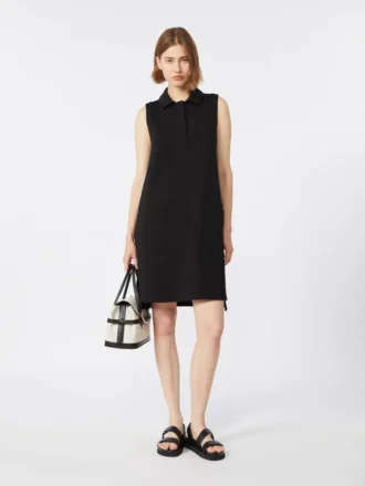 Polojurk van scuba-jersey, zwart