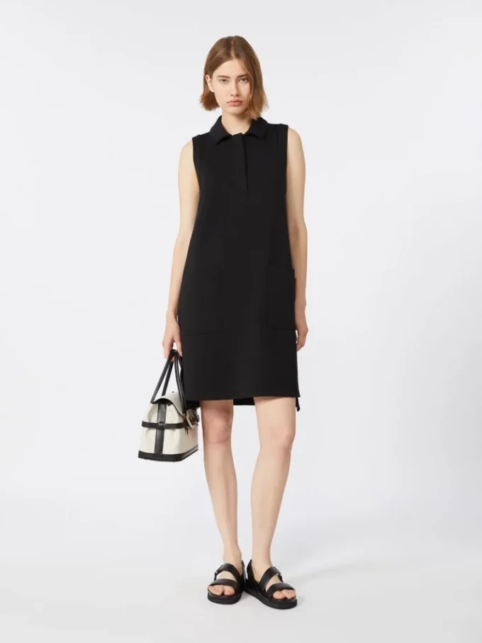 Polojurk van scuba-jersey, zwart Polojurk van scuba-jersey, zwart