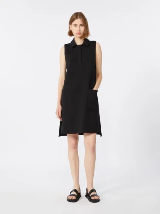 Polojurk van scuba-jersey, zwart