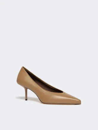 Pumps van nappaleer, kleur mud