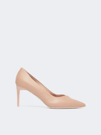 Pumps van nappaleer, poederkleurig