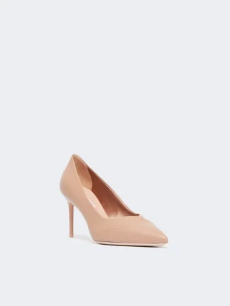Pumps van nappaleer, poederkleurig