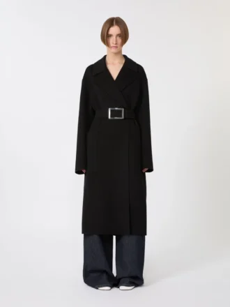 Pure Wool mantel, zwart