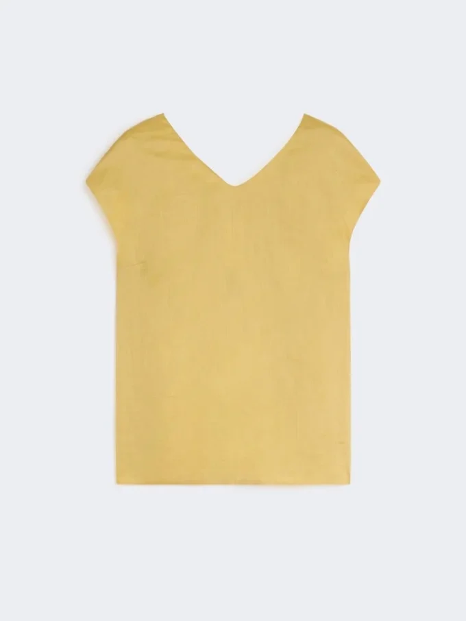 Ramie canvas blouse, felgeel Ramie canvas blouse, felgeel