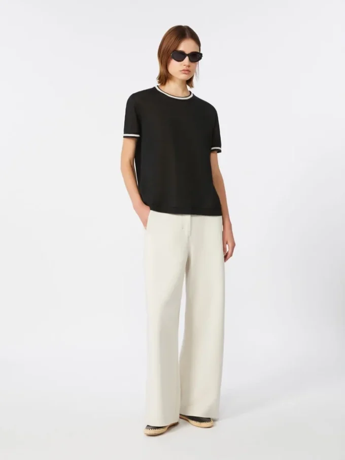 Rechte broek van scuba-jersey, beige Rechte broek van scuba-jersey, beige