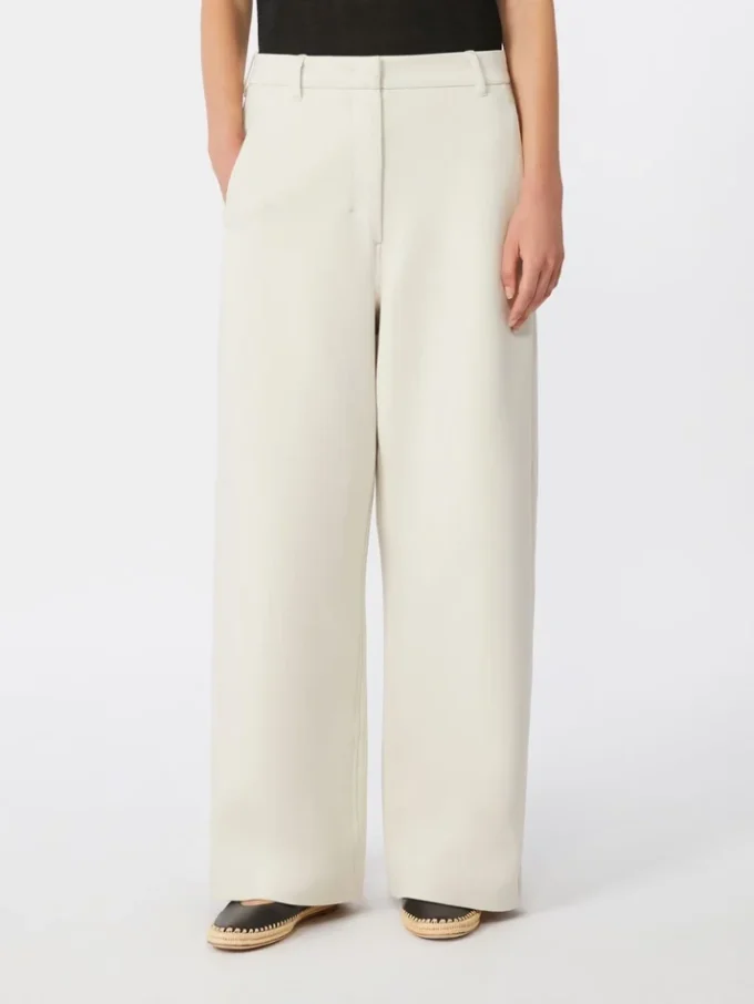 Rechte broek van scuba-jersey, beige Rechte broek van scuba-jersey, beige