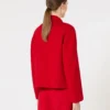 Rechthoekig jasje van wol, kasjmier en zijde, rood Rechthoekig jasje van wol, kasjmier en zijde, rood