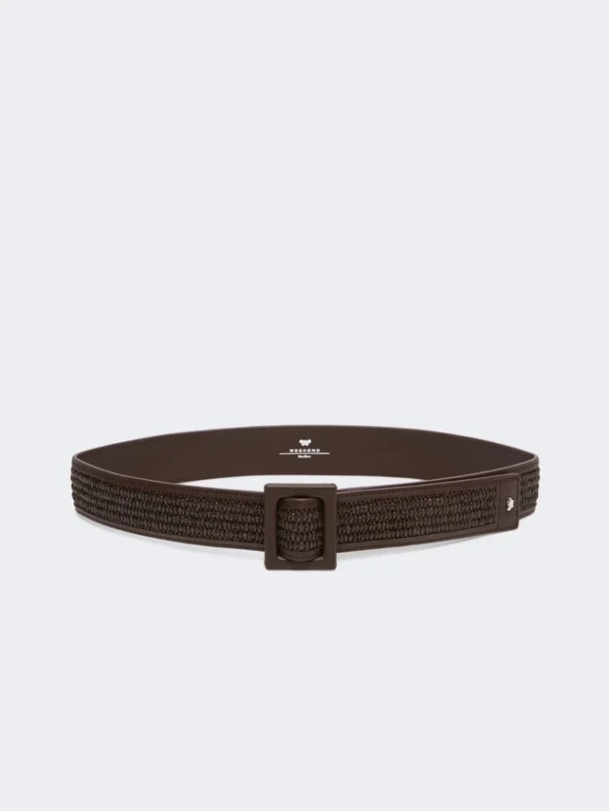 Riem met raffia-effect, donkerbruin Riem met raffia-effect, donkerbruin
