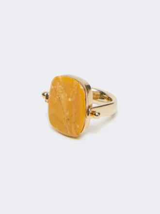 Ring van metaal en hars, oranje Ring van metaal en hars, oranje