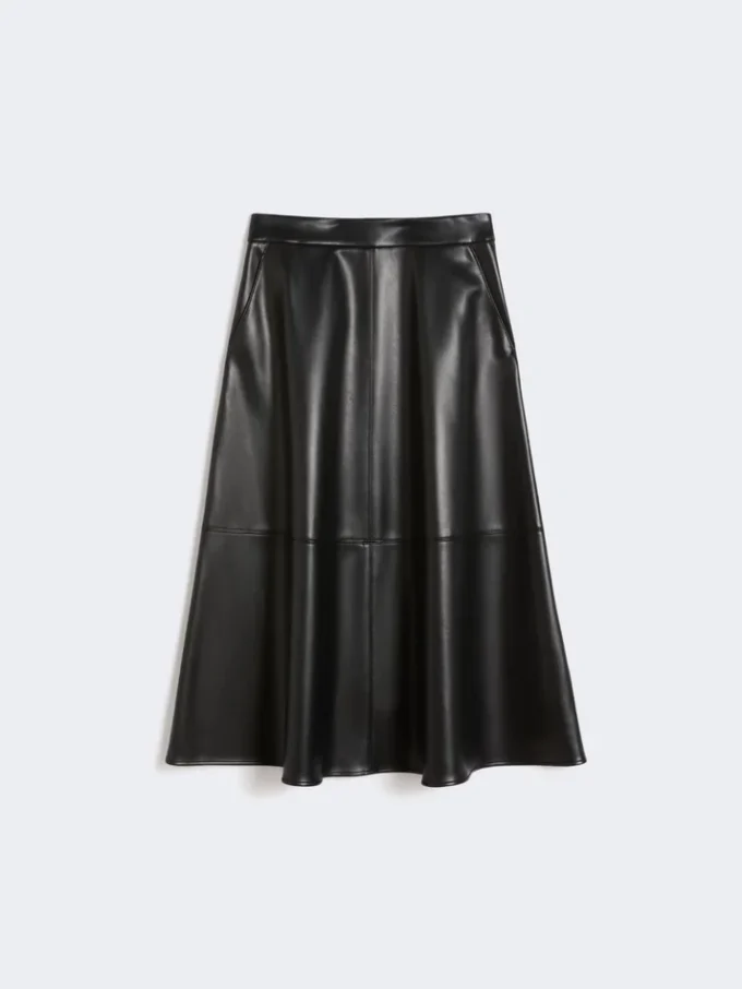 Rok van gecoate stof, zwart Rok van gecoate stof, zwart