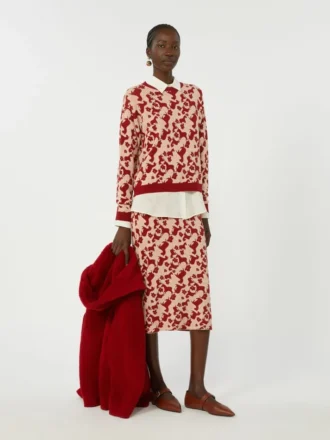 Rok van jacquardgaren, rood