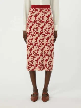 Rok van jacquardgaren, rood