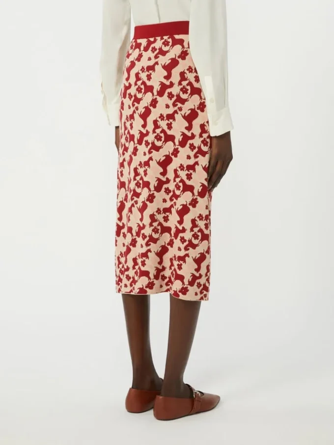 Rok van jacquardgaren, rood Rok van jacquardgaren, rood