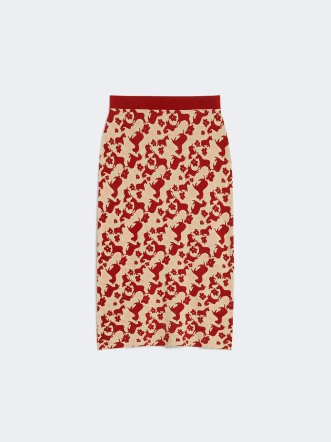 Rok van jacquardgaren, rood Rok van jacquardgaren, rood