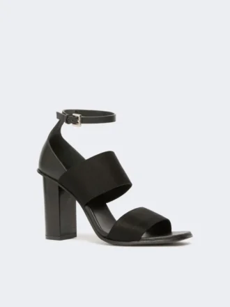 Sandalen van kalfsleer en elastische banden, zwart