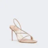 Satijnen sandalen met kristallen, kleur nude Satijnen sandalen met kristallen, kleur nude