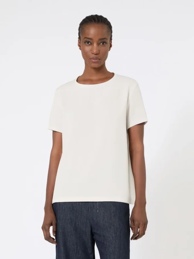 Satijnen T-shirt, naturel Satijnen T-shirt, naturel