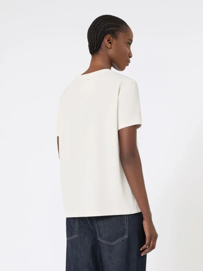 Satijnen T-shirt, naturel Satijnen T-shirt, naturel