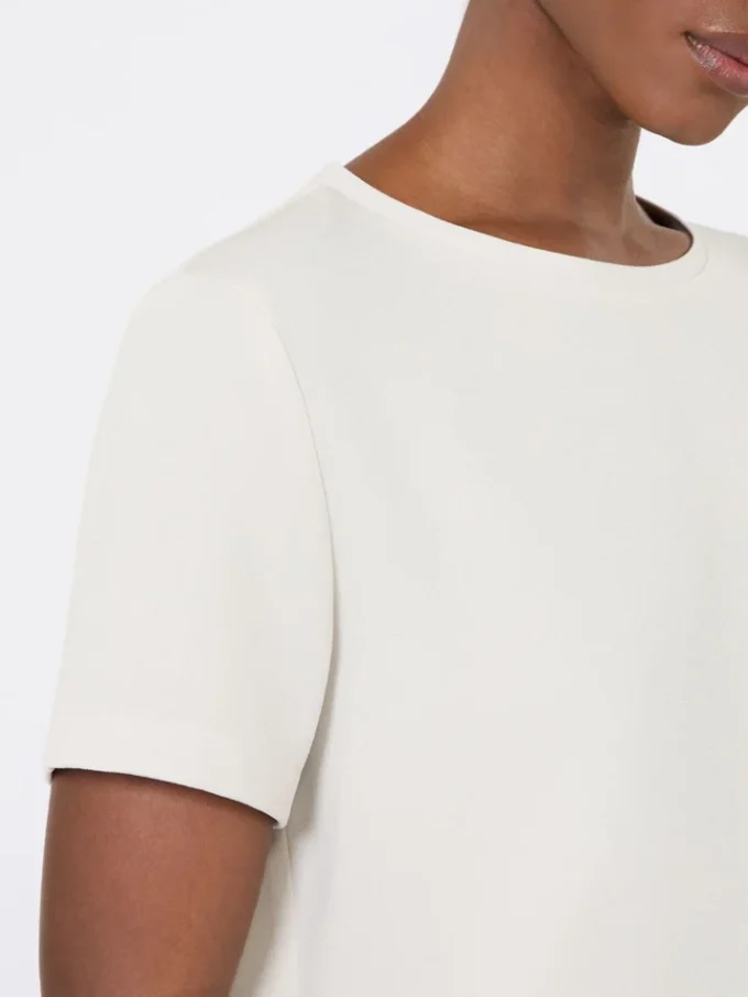 Satijnen T-shirt, naturel Satijnen T-shirt, naturel