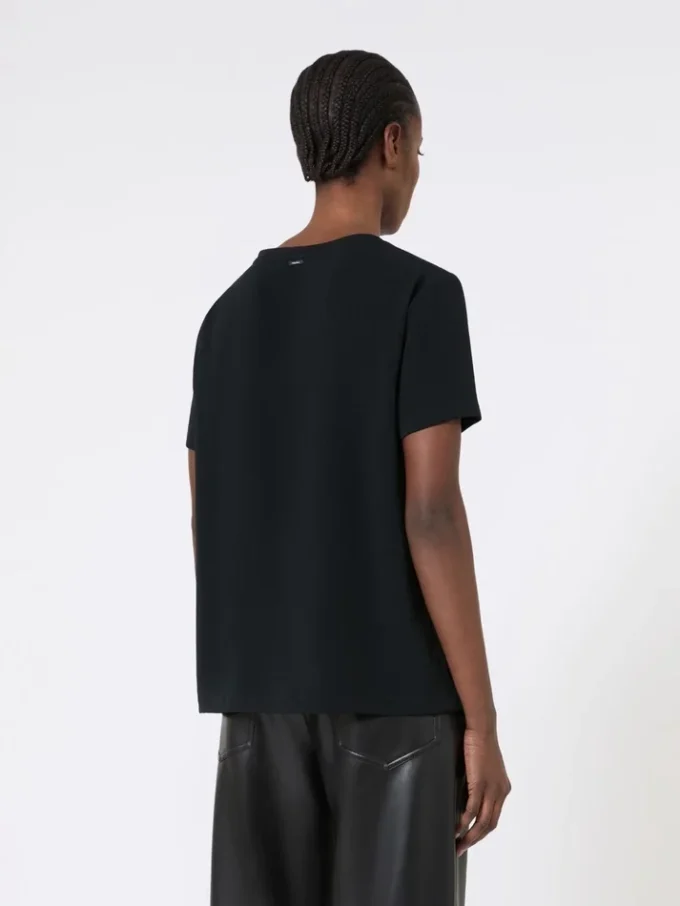 Satijnen T-shirt, zwart Satijnen T-shirt, zwart