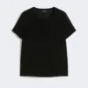 Satijnen T-shirt, zwart Satijnen T-shirt, zwart