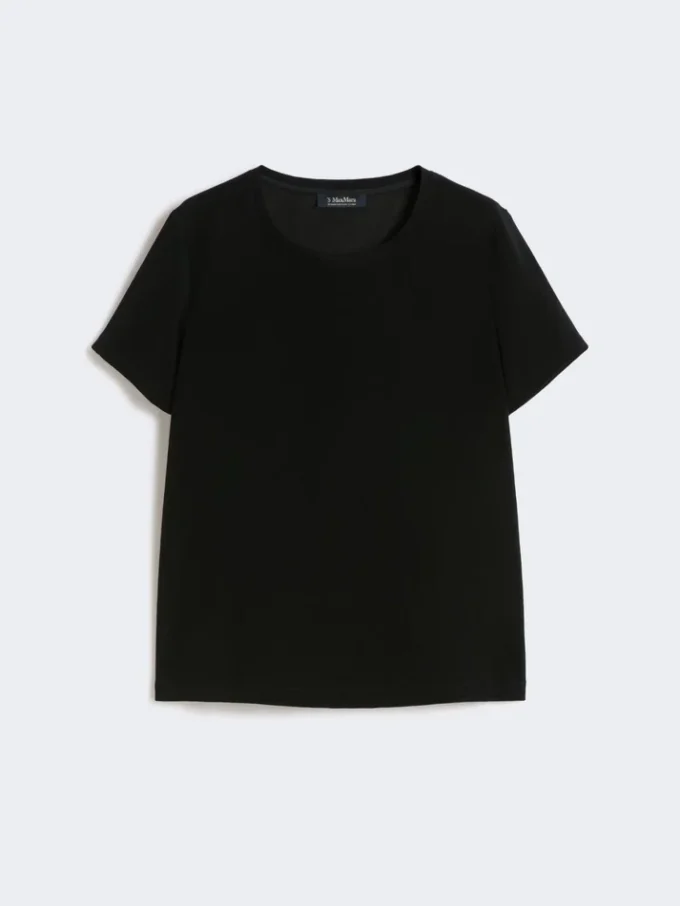 Satijnen T-shirt, zwart Satijnen T-shirt, zwart