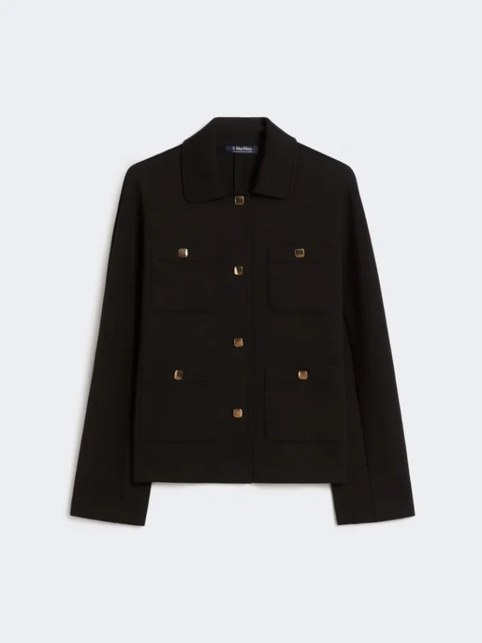 Scuba jersey jasje met boxy pasvorm, zwart Scuba jersey jasje met boxy pasvorm, zwart