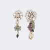 Set met bloem- en kristaldetails, goud Set met bloem- en kristaldetails, goud