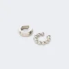 Set van twee oorklemmen, zilver Set van twee oorklemmen, zilver