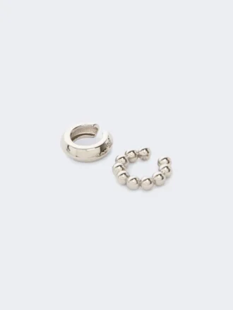 Set van twee oorklemmen, zilver Set van twee oorklemmen, zilver