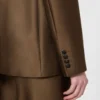 Shantung blazer met dubbele rij knopen, kaki Shantung blazer met dubbele rij knopen, kaki