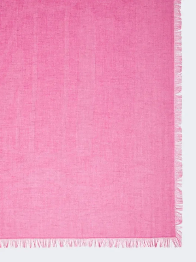 Sjaal van katoen, modal en kasjmier jacquard, felroze Sjaal van katoen, modal en kasjmier jacquard, felroze