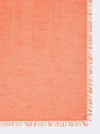 Sjaal van katoen, modal en kasjmier jacquard, koraal