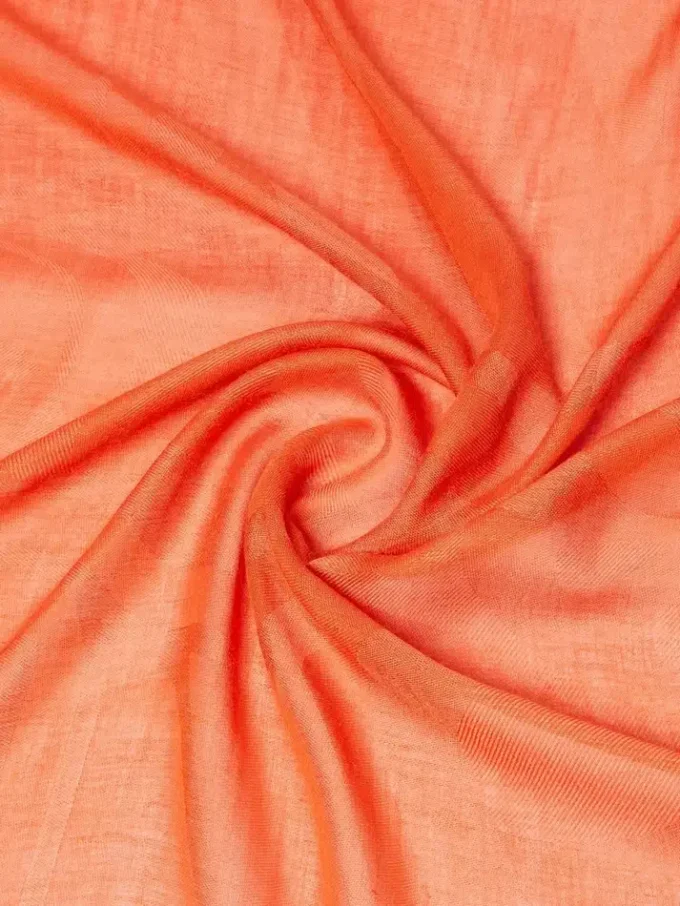 Sjaal van katoen, modal en kasjmier jacquard, koraal