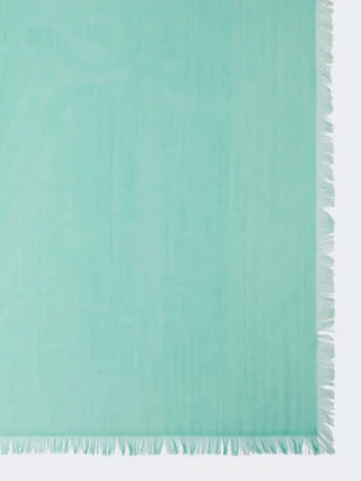 Sjaal van katoen, modal en kasjmier jacquard, pastelgroen