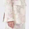 Slim-fit blazer van bedrukte organza en gabardine, wit Slim-fit blazer van bedrukte organza en gabardine, wit