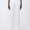 Slim-fit broek van crêpecanvas, optisch wit