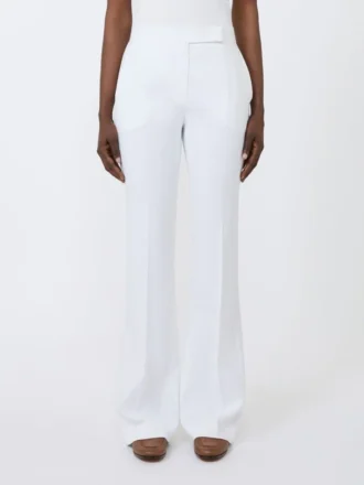 Slim-fit broek van crêpecanvas, optisch wit