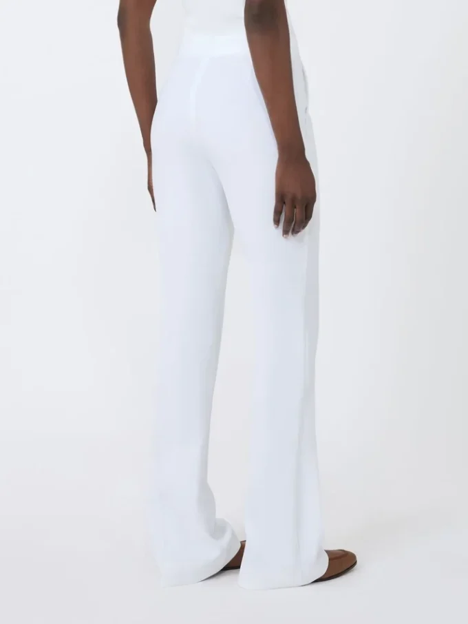 Slim-fit broek van crêpecanvas, optisch wit