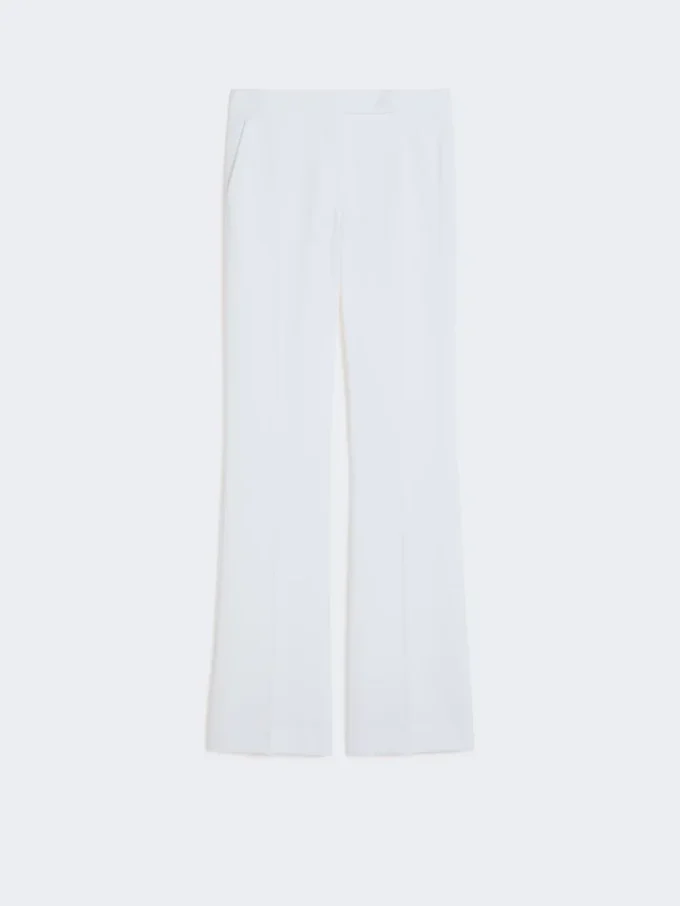 Slim-fit broek van crêpecanvas, optisch wit